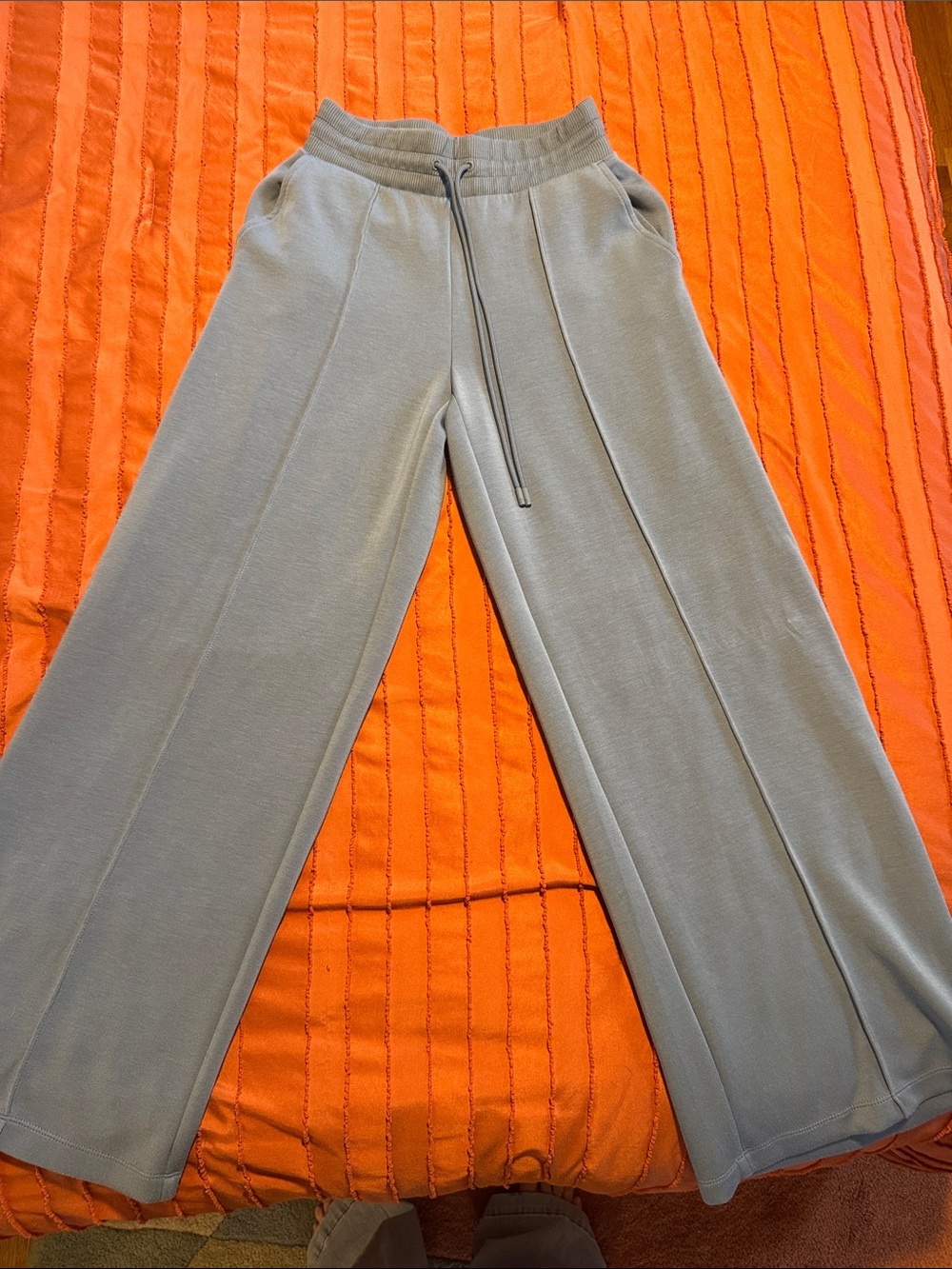 Talbots Gray Wide-Leg Knit Drawstring Pants